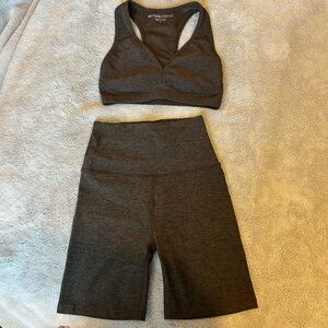 Beyond Yoga Bike Shorts and Bra Set